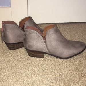 Grey Suede Booties